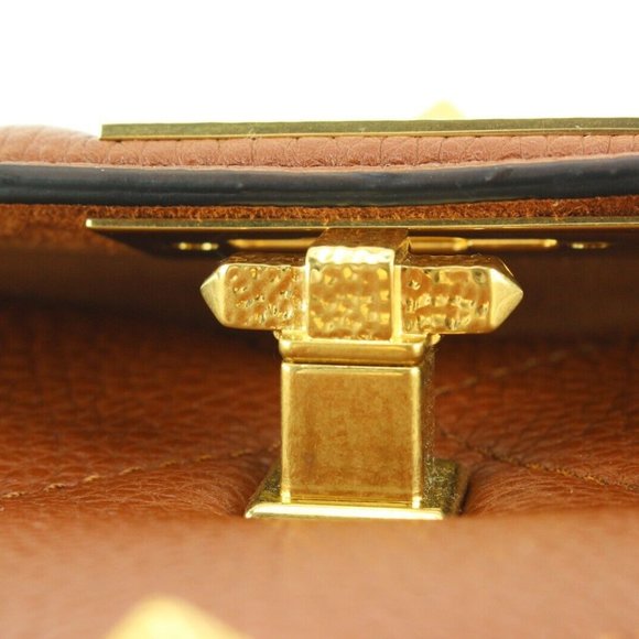 Valentino Caramel Brown Roma Stud 2way Crossbody Hammered GHW 1VAL0509 - Picture 8 of 12